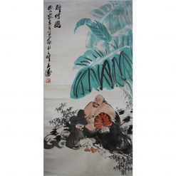 王涛 《醉僧图 》 52x100cm