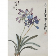 箫淑芳 《花蝶图》 68x46cm