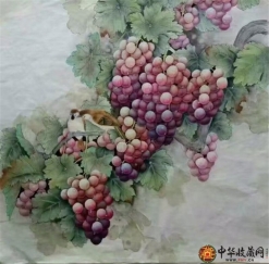 王朋四尺斗方国画作品《硕果累累》