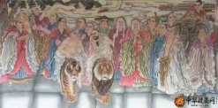 王朋八尺国画作品《十八罗汉》