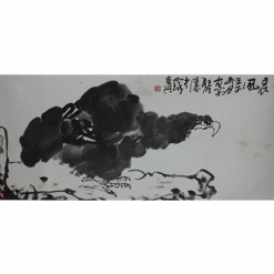 崔如琢《晨风图》48x100cm