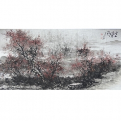 宋雨桂 《溪山秋韵图》 137x68cm 