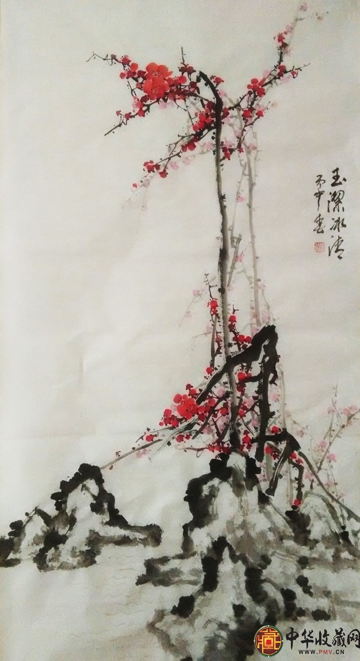 李森四尺竖幅国画作品《玉洁冰清》