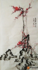 李森四尺竖幅国画作品《玉洁冰清》