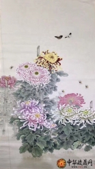 王朋四尺国画作品《精品菊花》