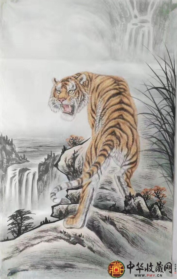 王朋   三尺竖幅作品  《虎》