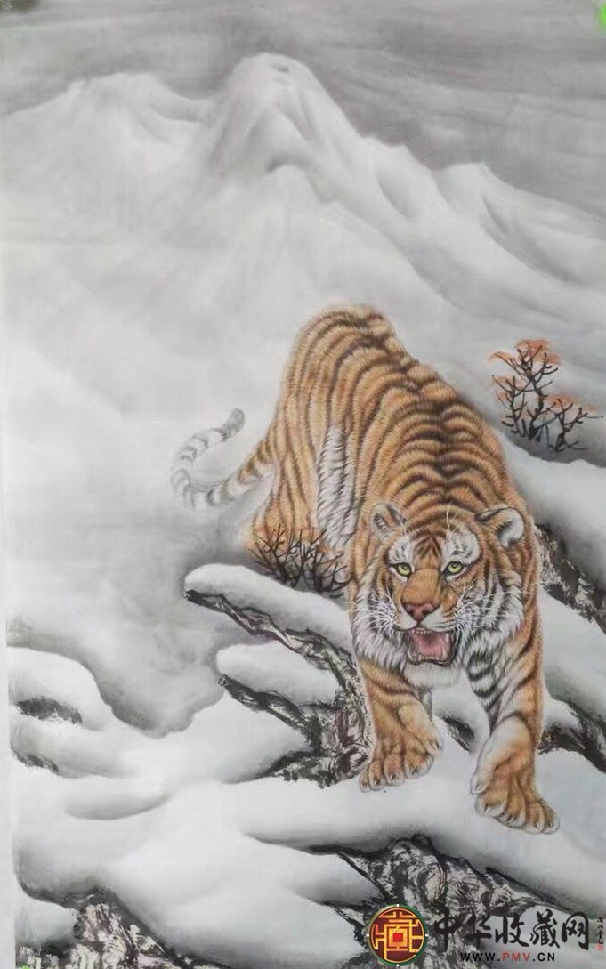 王朋    三尺竖幅作品  《虎》