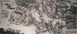 刘常炳    山水国画作品  《惠风乘客图》48*108cm