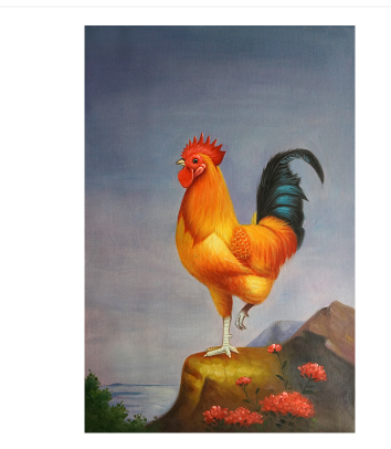 苏章峰《金鸡报晓》写实精品油画