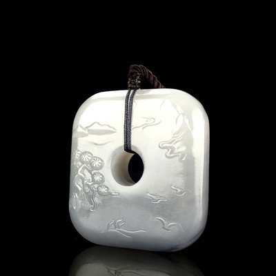 【怡情山水】和田玉 山水 挂件 36.85g 