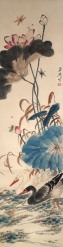 王雪涛   荷花   135x33.5cm