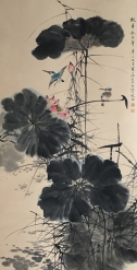 江寒汀  花鸟  136x68cm