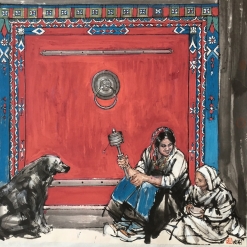 史国良   母子图    95x93cm