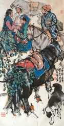 史国良   上学图   68x134cm